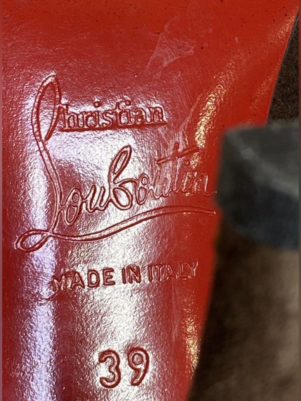 Christian louboutin Brown Suede High Heel Pumps with Black Embroidered Appliqué - Picture 8 of 8